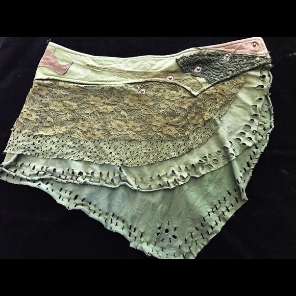 Green lace festival fairy skirt wrap